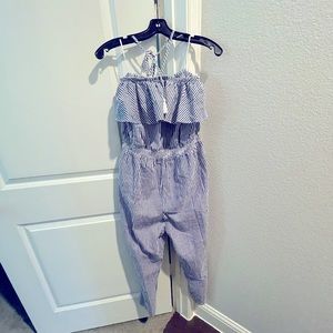 Jcrew blue & white seersucker jumper sz M